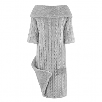Sleeved bamboo blanket winter Silver