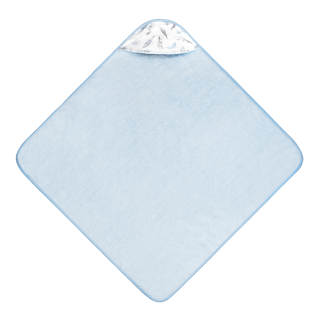 Bamboo baby towel - Heavenly feathers - light blue