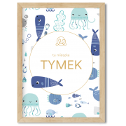 Personalized name poster - Sea friends