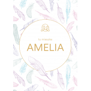 Personalized name poster - Paradise feathers