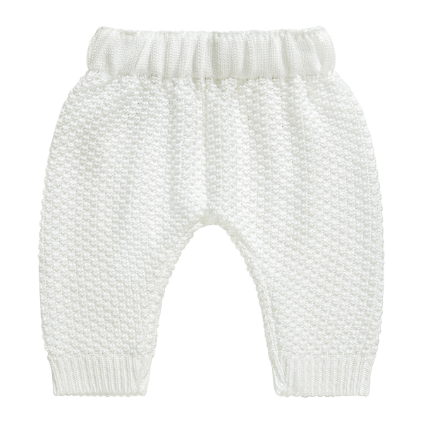Knitted bamboo pants - pearl