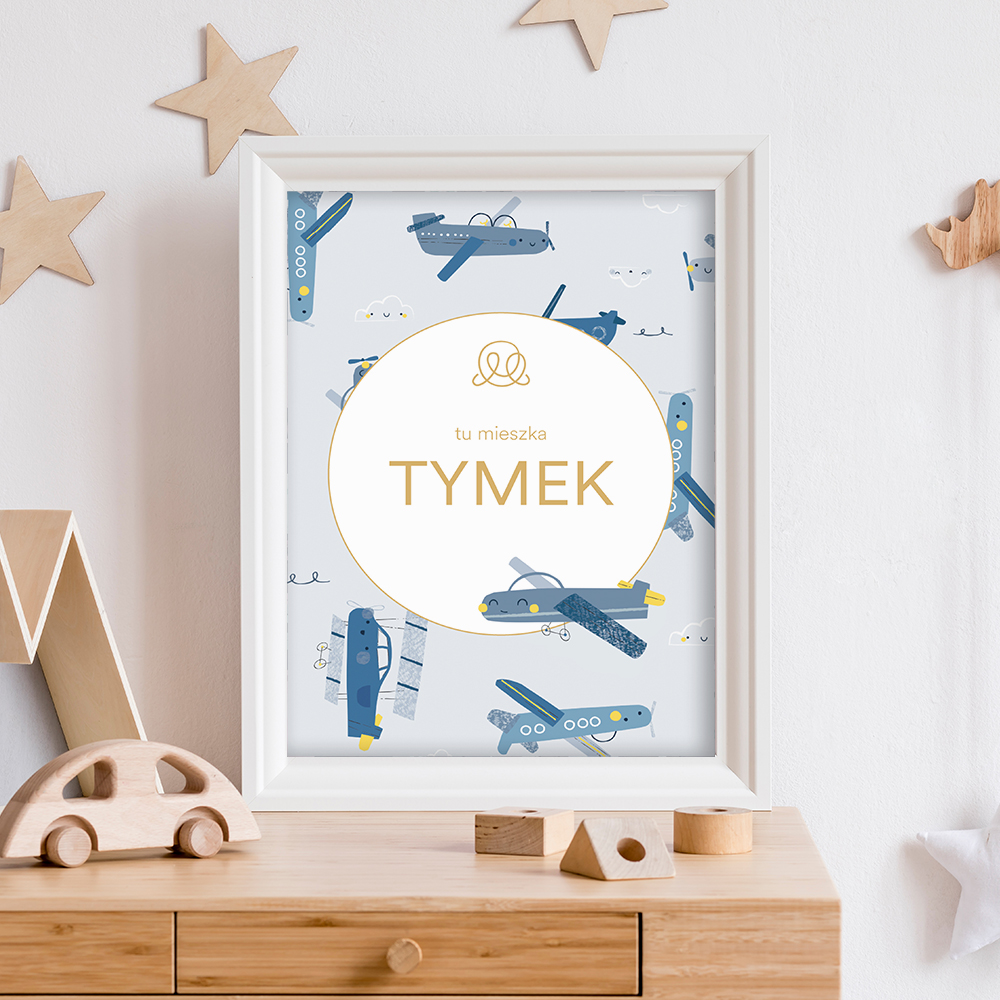 Personalized name poster - Happy planes