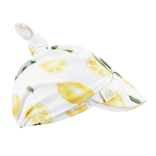 Bamboo visor scarf tied - Lemons