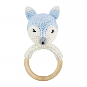 Rattle-teether Fox - light blue - OUTLET