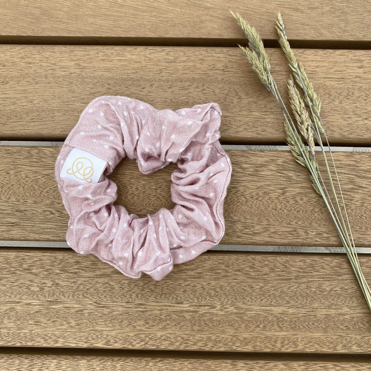 Bamboo scrunchie - Stones pink