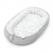 Bamboo baby nest Luxe - Heavenly feathers - grey