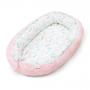 Bamboo baby nest Luxe - Paradise feathers - pink