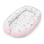 Bamboo baby nest Luxe - Paradise birds - pink