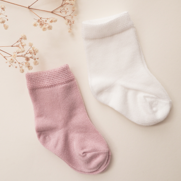 Bamboo socks 2-pack - pearl-dusty pink