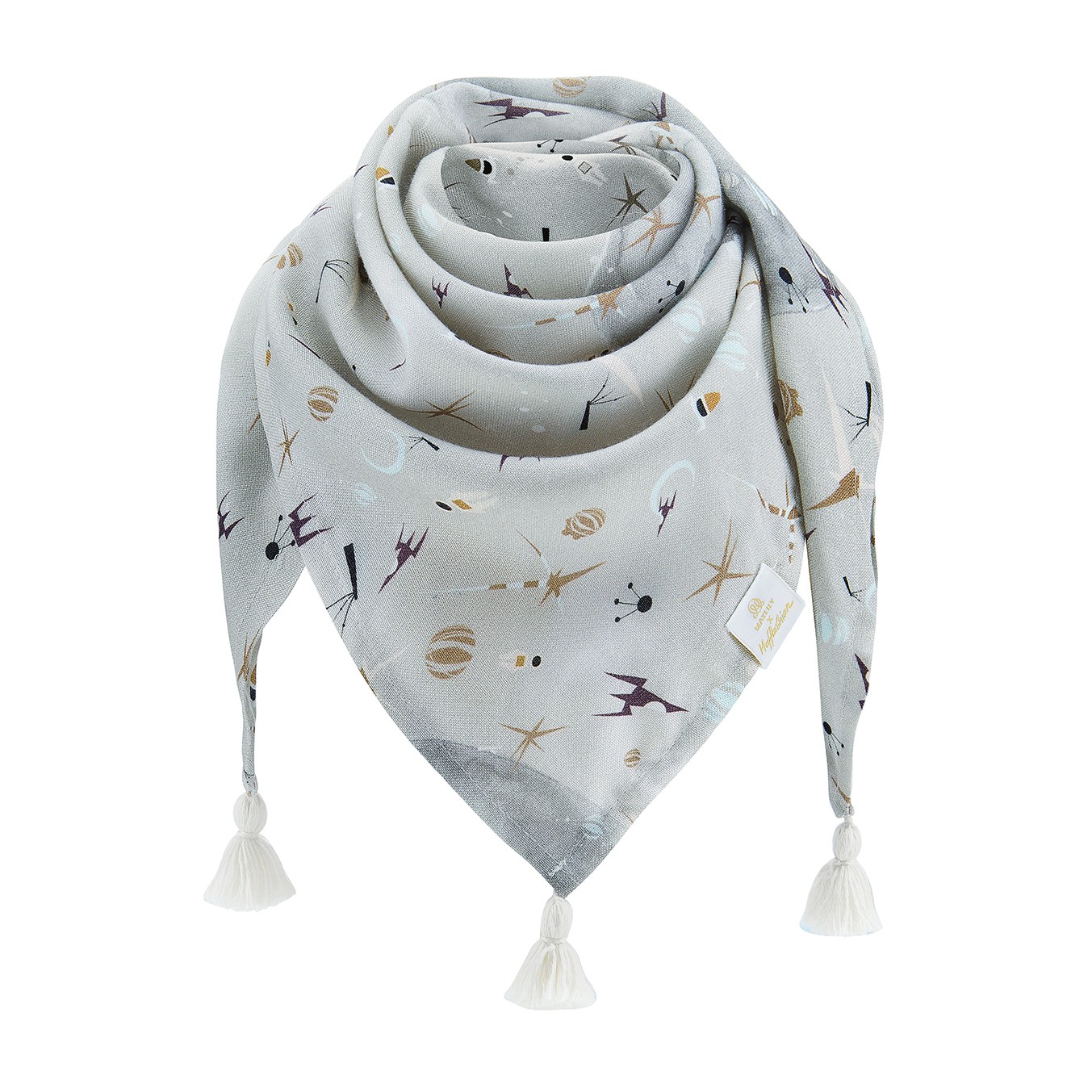 Bamboo tassel scarf - by Maffashion - cream