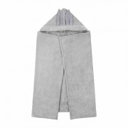 Bamboo hooded towel - Grey owls - grey