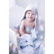 Bamboo hooded towel Heavenly feathers White