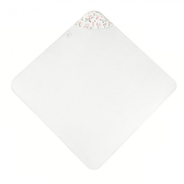 Bamboo baby towel Paradise feathers White
