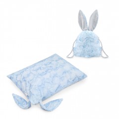 Bunny set pillow XXL & backpack - Baby blue