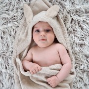 Ręcznik bambusowy niemowlaka - Rajskie piórka - śmietanka