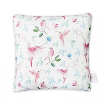 Fluffy pillow 40x40 Luxe - Paradise birds - pink