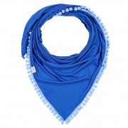 Bamboo pompom scarf - cobalt-blue