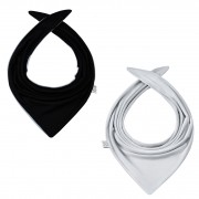 Bamboo reversible scarf Black - Light grey