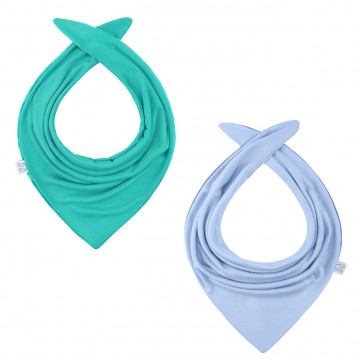 Bamboo reversible scarf Emerald - Light blue