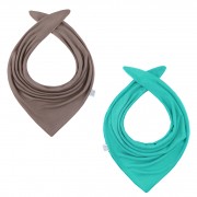 Bamboo reversible scarf - taupe-emerald