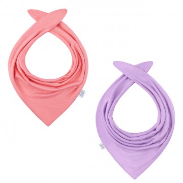 Bamboo reversible scarf Lilac - Coral