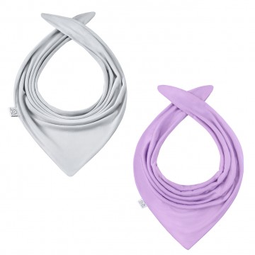 Bamboo reversible scarf Light grey - Lilac