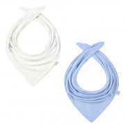 Bamboo reversible scarf - cream-light blue
