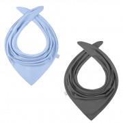 Bamboo reversible scarf Light grey - Light blue
