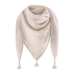 Muslin triangle scarf - beige