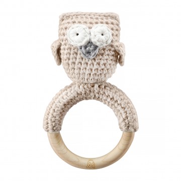 Rattle teether Owl Mint