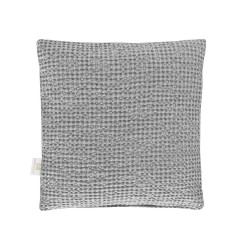 Waffle linen cushion cover - grey