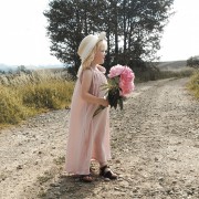 Sukieneczka muślinowa - pudrowy róż