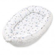 Bamboo baby nest Luxe - Sailboats - white