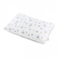 Fluffy bamboo pillow Luxe - Sailboats - white