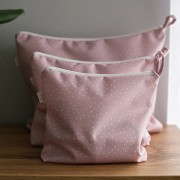 Waterproof travel bags - 3 pcs - Stones pink