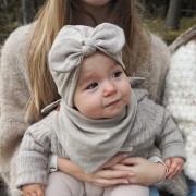 Turban merino - pudrowy róż