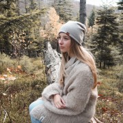 Czapka merino dwustronna - grafit-jeans