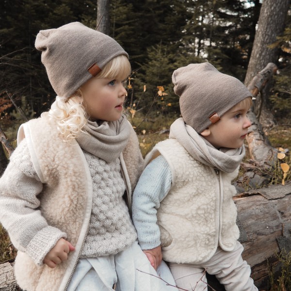 Czapka merino dwustronna - grafit-jeans