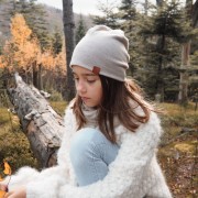 Merino reversible beanie - graphite-jeans