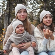 Merino reversible hat - light grey-jeans
