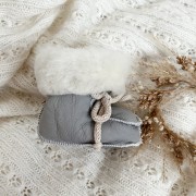 Sheepskin baby booties - light grey