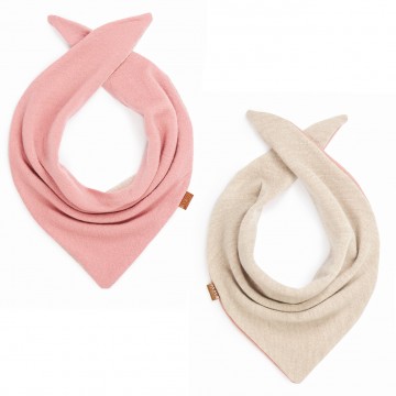 Merino reversible scarf - dusty pink-beige