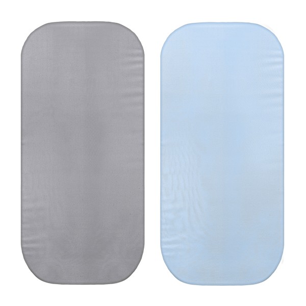 Cotton jersey pram sheet 2 pack - grey-light blue