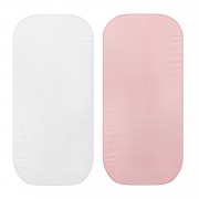 Cotton jersey pram sheet 2 pack - white-dusty pink