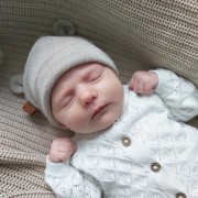 Merino baby cap - light grey