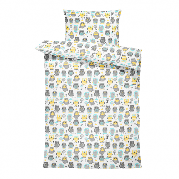 Bamboo bedding set with filling M Grey owls