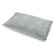 Fluffy bamboo pillow - Swallows - silver