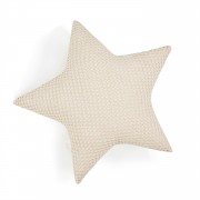 Waffle linen pillow Star - beige