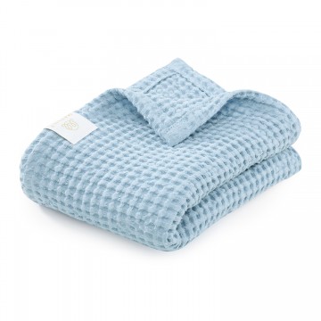 Linen blanket - light blue