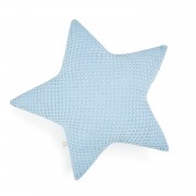 Waffle linen pillow Star - light blue
